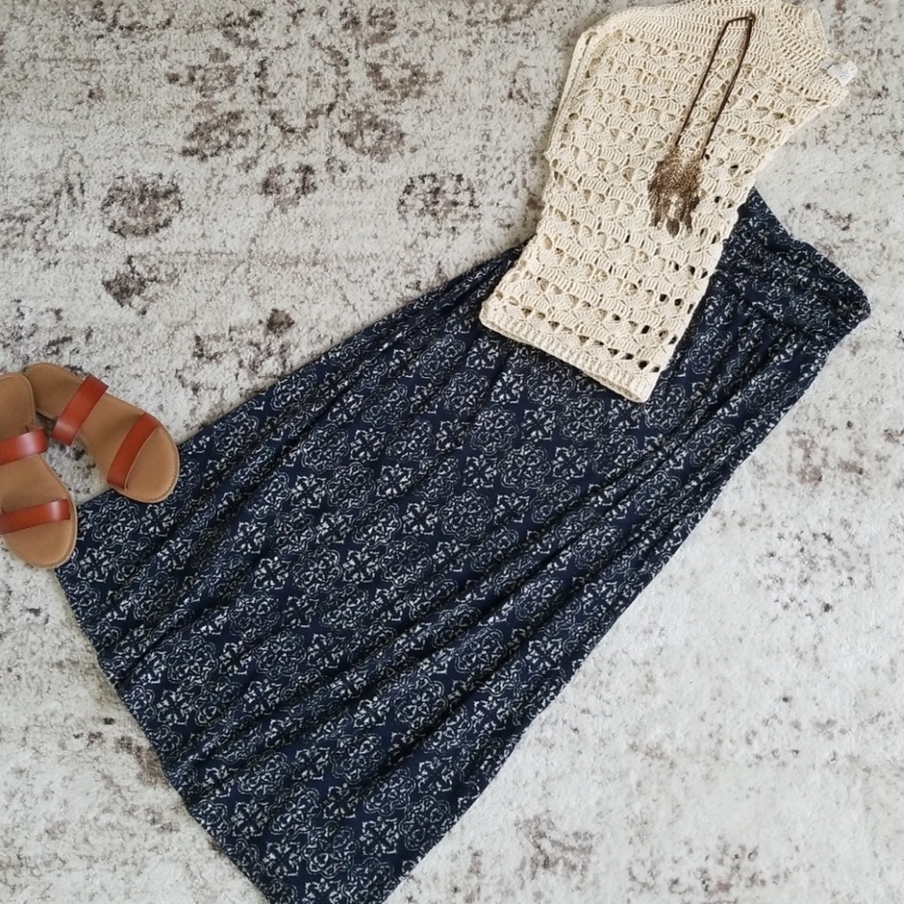 Navy maxi skirt